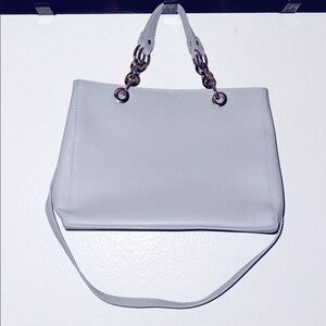 Vera Pella soft Grey leather two way purse Gorgeous Quiet Luxury